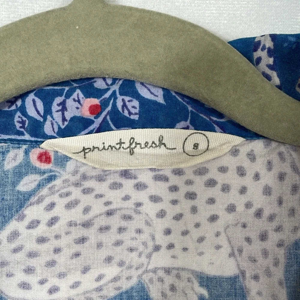 Printfresh Bagheera Leopard Long Sleeve Pajama Top Size S Blue - Picture 2 of 9